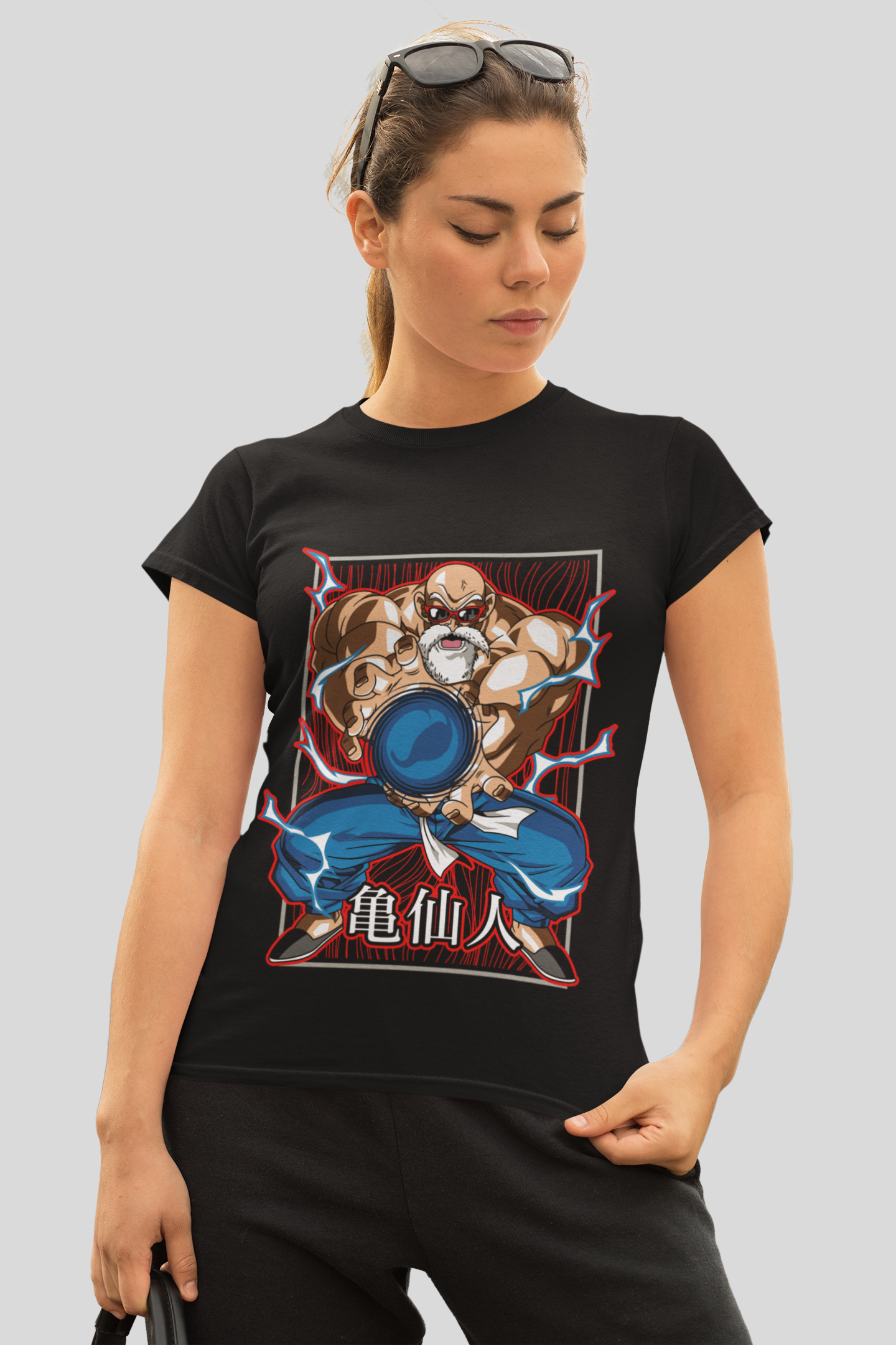Master Roshi Dragon Ball Z Unisex Regular fit Tshirt, Anime Graphic T-shirt, Black, Cotton, Anime Print