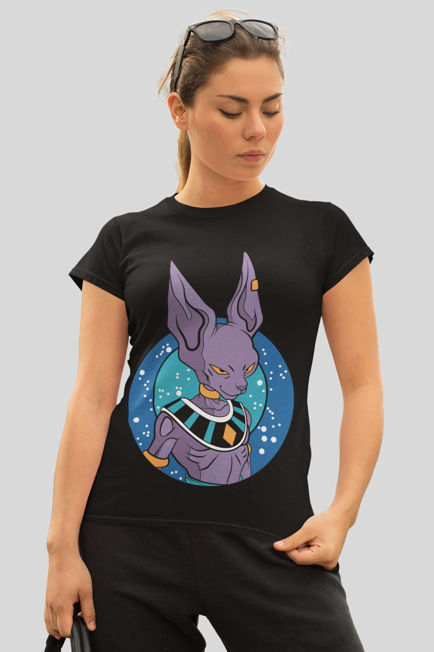 Beerus Dragon Ball Z Unisex Regular fit Tshirt, Anime Graphic T-shirt, Black, Cotton, Anime Print