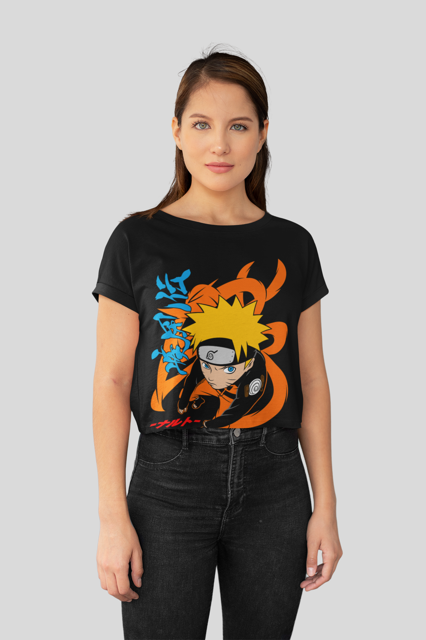 Naruto (D-5) Unisex Regular fit Tshirt, Anime Graphic T-shirt, Black, Cotton, Anime Print