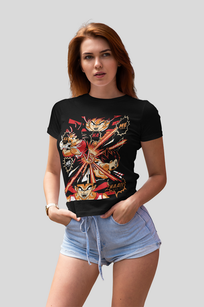Kamehameha Dragon Ball Z Unisex Regular fit Tshirt, Anime Graphic T-shirt, Black, Cotton, Anime Print