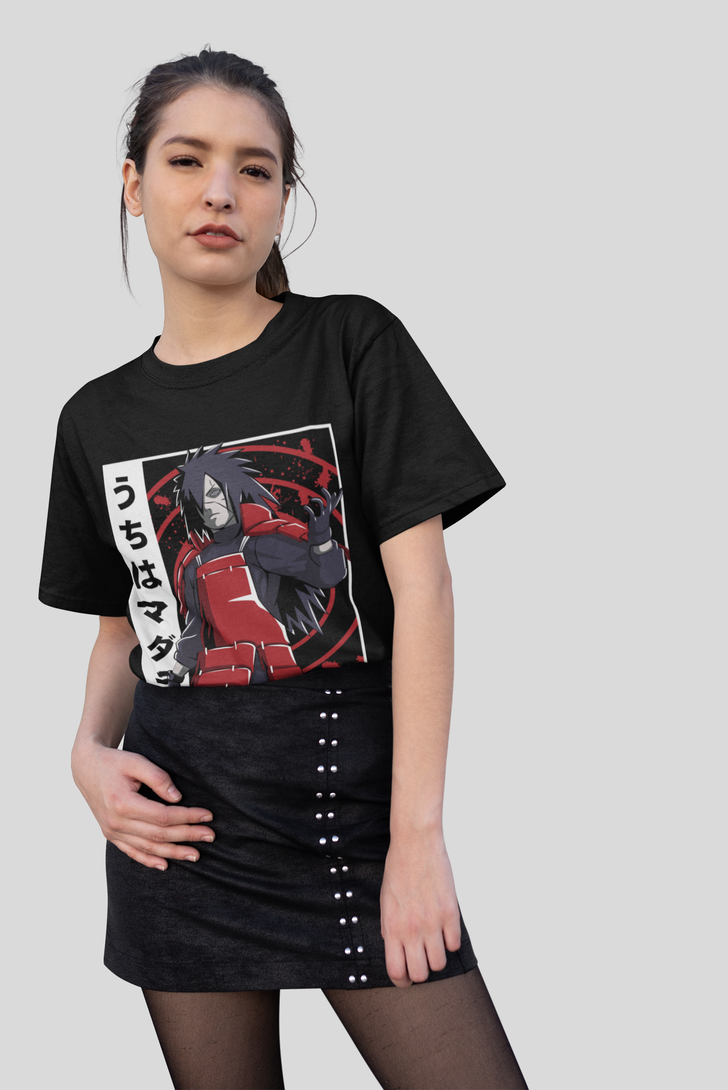 Madara Uchiha Naruto Unisex Regular fit Tshirt, Anime Graphic T-shirt, Black, Cotton, Anime Print