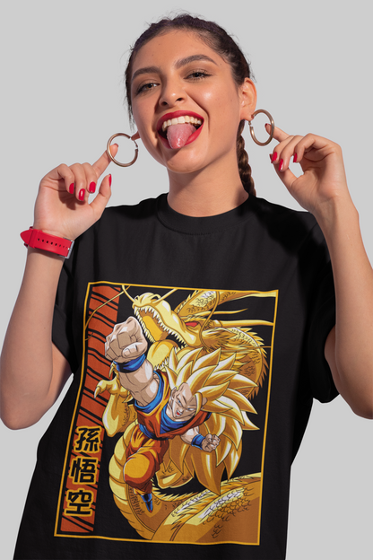Goku D-2 Dragon Ball Z Unisex Regular fit Tshirt, Anime Graphic T-shirt, Black, Cotton, Anime Print