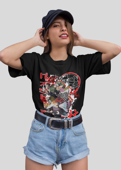 Demon Slayer Hashira  Unisex Regular fit Tshirt, Anime Graphic T-shirt, Black, Cotton, Anime Print (D036)