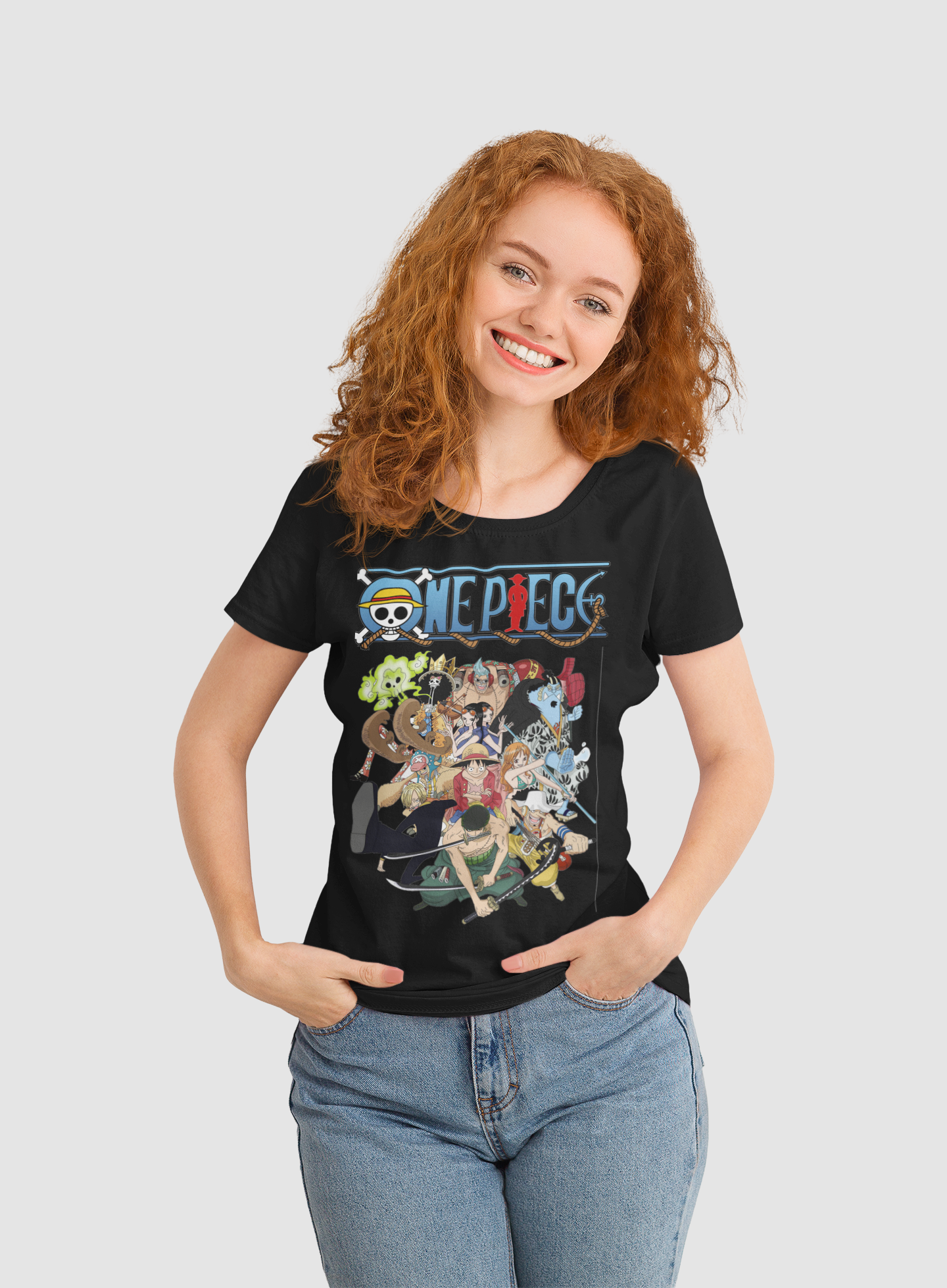 One Piece  Unisex Regular fit Tshirt, Anime Graphic T-shirt, Black, Cotton, Anime Print (OP-22)