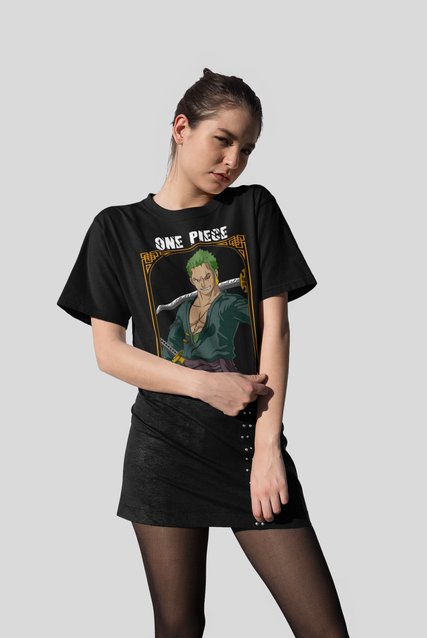 Roronoa Zoro One Piece  Unisex Regular fit Tshirt, Anime Graphic T-shirt, Black, Cotton, Anime Print